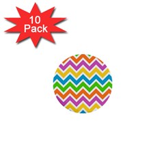 Chevron Pattern Design Texture 1  Mini Buttons (10 Pack)  by Anend