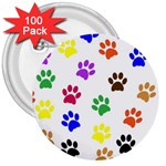 Pawprints Paw Prints Paw Animal 3  Buttons (100 pack)  Front