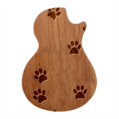 Pawprints Paw Prints Paw Animal Guitar Shape Wood Guitar Pick Holder Case And Picks Set by Anend