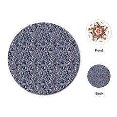 Blue Black Snake Pattern Playing Cards Single Design (round) by DinkovaArt