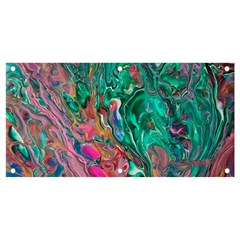Green Pour Banner And Sign 4  X 2  by kaleidomarblingart